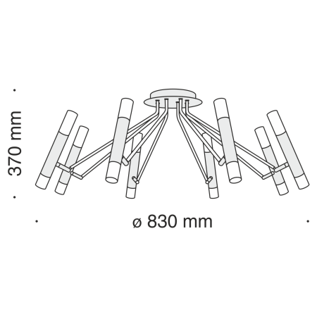 Потолочный светильник 16*G9 25Вт Черный IP20 Vigo MOD620CL-16B Technical