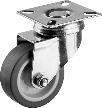 Колесо поворотное d=50 мм, г/п 40 кг, термопластич. резина/полипропилен, Профессионал ЗУБР