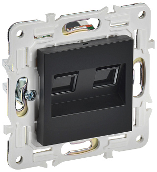 SKANDY Розетка компьютерная двойная RJ45 кат.6 SK-K04Bl черный IEK