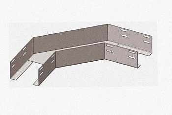 Лоток угловой замковый перфорированный КГЗ 300х80-135 УХЛ1 поворот на 135, горячее цинкование, S1,5