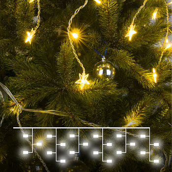 Гирлянда бахрома 1,8*0,5 м IP20 (100-002 теплый белый) Eurosvet