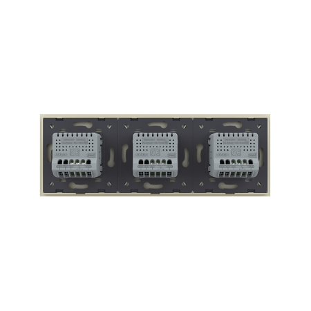 Сенсорный выключатель 3 клавиши (1-1-1), 3 поста, цвет жемчужный Livolo