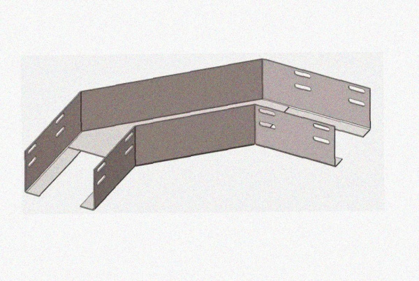 Лоток угловой замковый перфорированный КГЗ 300х80-135 УХЛ1 поворот на 135, горячее цинкование, S1,5