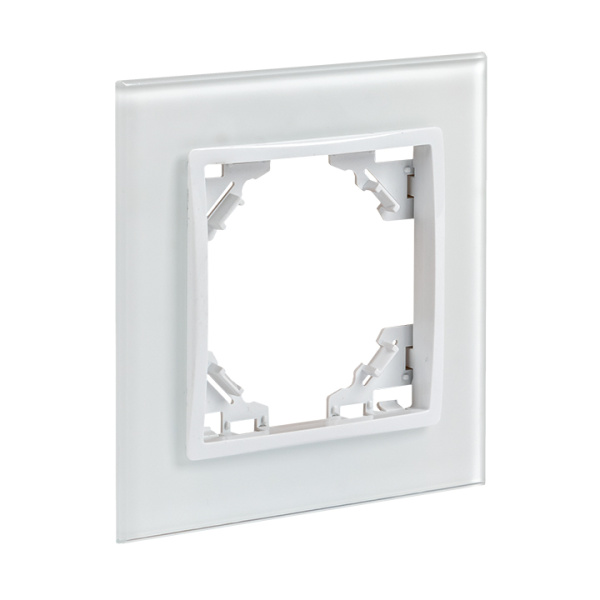 Минск Рамка 1-местная стеклянная белая EKF