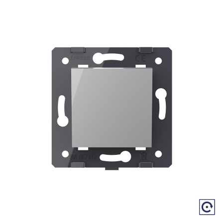 Одноклавишная механическая кнопка (звонок), цвет серый (механизм) Livolo