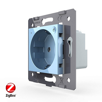 Розетка ZigBee (Wi-Fi) с з/з с защитными шторками 16A, цвет синий (механизм) Livolo Розетка ZigBee (Wi-Fi) с з/з с защитными шторками 16A, цвет синий (механизм) Livolo