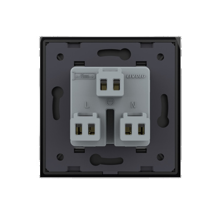 Розетка универсальная 1 модуль Черная Livolo