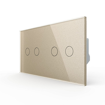 Сенсорный выключатель 4 клавиши (2-2), 2 поста, цвет шампань Livolo