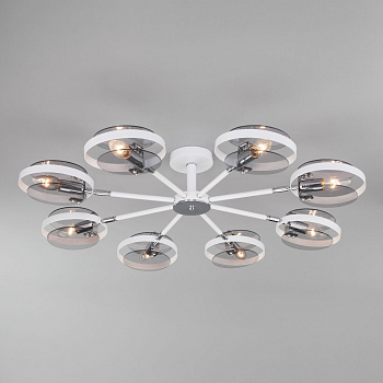 Потолочный светильник в стиле лофт 8*E14 60Вт белый, хром IP20 Gallo (70121/8 белый) Eurosvet