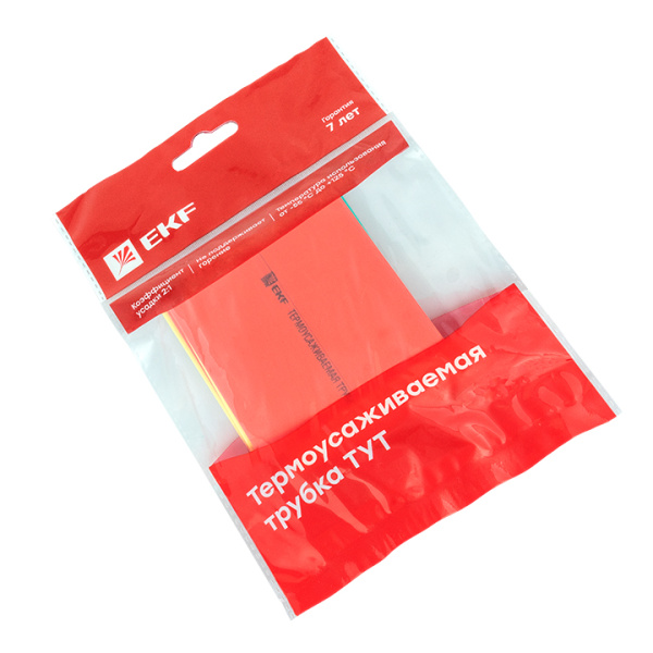Термоусаживаемая трубка ТУТ нг 50/25 набор:7 цветов по 3шт, 100мм, PROxima EKF