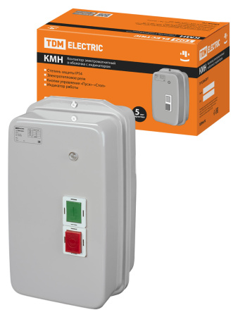 Контактор КМН35062 50А в оболочке с индикатором Ue=380В/АС3 IP54 TDM