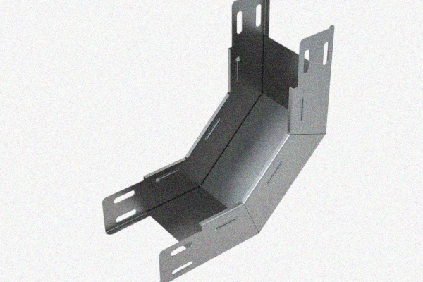 Лоток замковый глухой КПЗГ 200х50-45 УТ1,5 для поворота трассы вверх на 45, оцинкованный лист, S1,0