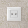 Компьютерная розетка RJ-45 без шторки в стену, кат.5е двойная, "Avanti", "Белое облако" DKC