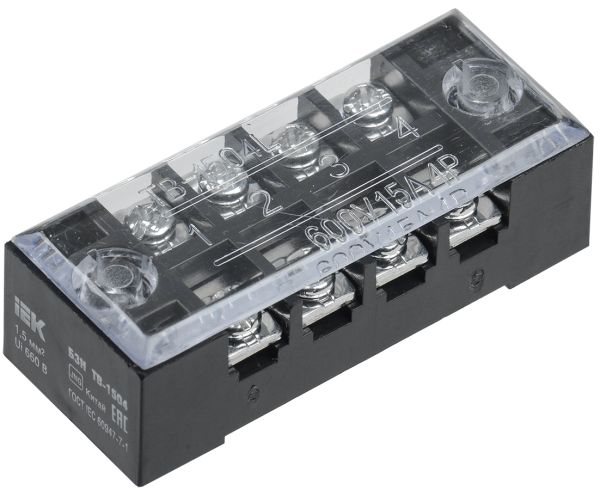 Блок зажимов наборный БЗН ТВ-1504 1,5мм2 15A 4 пары IEK