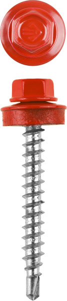 Саморезы СКД кровельные, RAL 3003 рубиново-красный, 70 х 4.8 мм, 160 шт, для деревянной обрешетки, Профессионал ЗУБР