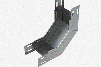 Лоток замковый глухой КСЗГ 400х50-90 УХЛ1 для поворота трассы вниз на 90, горячее цинкование, S1,5