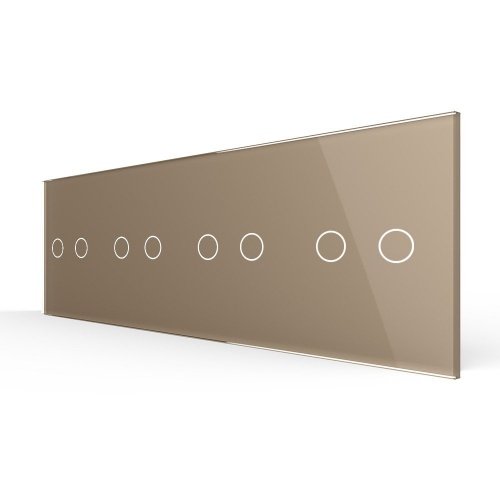Панель для четырех двухлинейных выключателей: 2 + 2 + 2 + 2 Золотая Livolo фото 5