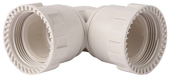 Соединитель "ШиреФит" угловой 90° "накидная гайка - накидная гайка", 32мм ЗУБР