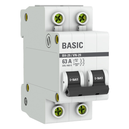 Выключатель нагрузки 2П 63А ВН-29 Basic EKF