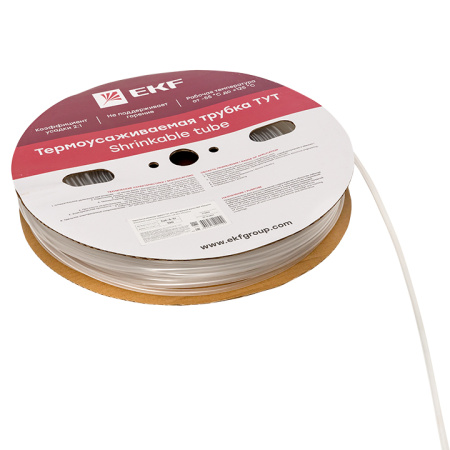 Термоусаживаемая трубка ТУТ 6/3 прозрачная рулон PROxima EKF