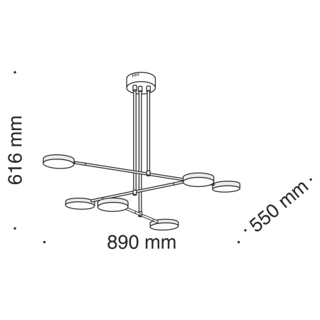 Подвесной светильник 38Вт 3000K Черный IP20 Fad MOD070PL-L38B3K Technical