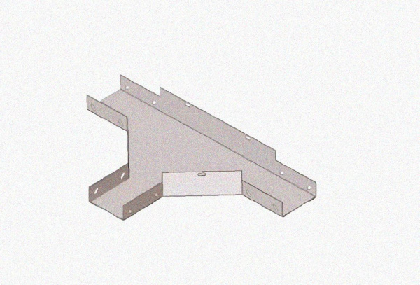 Лоток тройниковый замковый глухой ОТЗГ 300х100 УТ1,5, горячее цинкование, S1,0