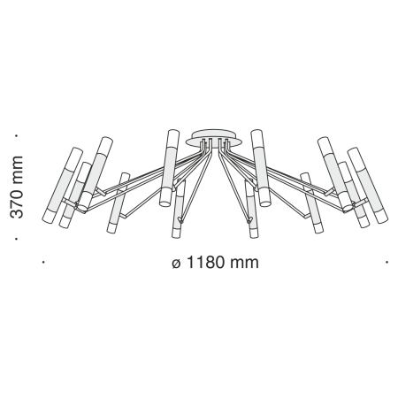Потолочный светильник 24*G9 25Вт Черный IP20 Vigo MOD620CL-24B Technical