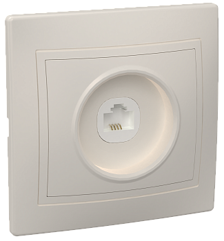 Розетка 1-местная телефонная РТ10-ККм КВАРТА кремовый IEK