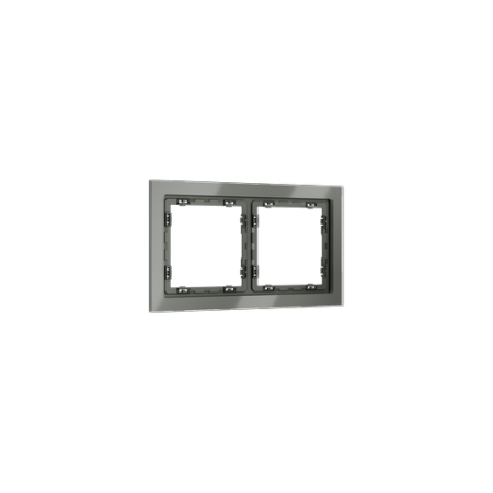 Рамка стеклянная Voltum S70 на 2 поста, (титан, стекло)