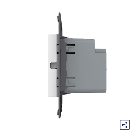 Одноклавишный проходной сенсорный выключатель Module, цвет белый (механизм) Livolo