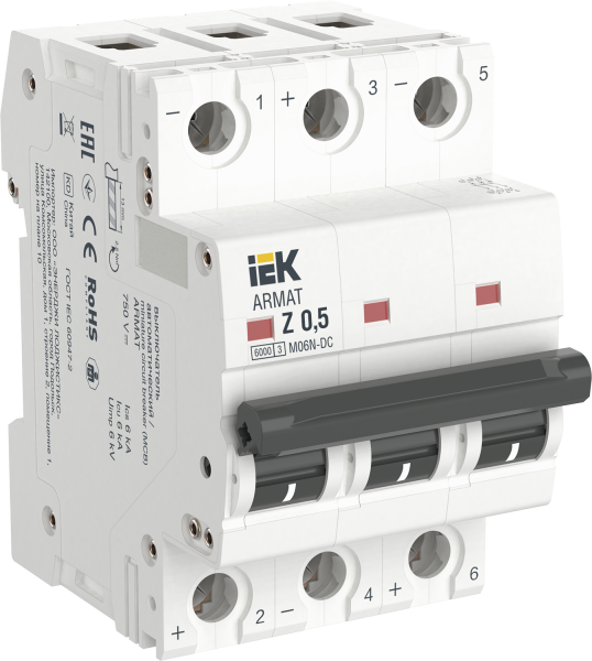 Выключатель автоматический ВА МОД M06N-DC 3П Z 0,5А ARMAT IEK