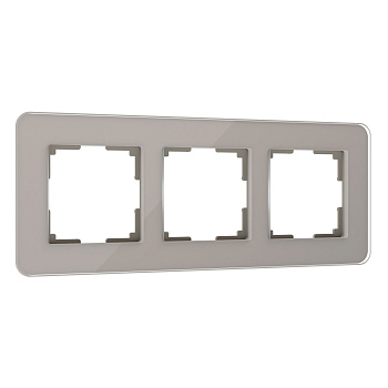 Elite Рамка из стекла на 3 поста дымчатый Werkel