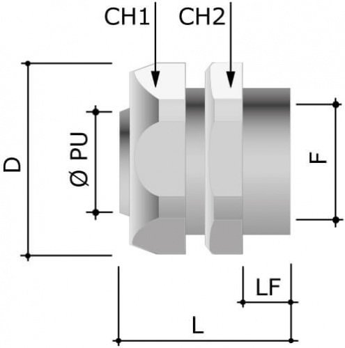 Муфта металлорукав-коробка DN 10, М16х1,5 внутренняя резьба DKC фото 2