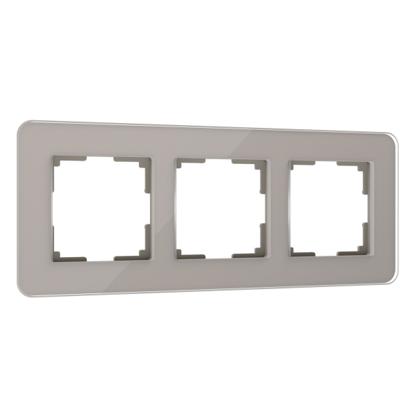 Elite Рамка из стекла на 3 поста дымчатый Werkel