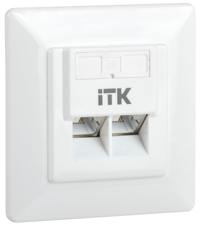 ITK Внутренняя информационная розетка RJ45 кат.6 FTP 2 порта