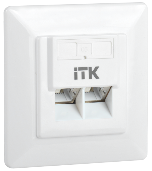 ITK Внутренняя информационная розетка RJ45 кат.6 FTP 2 порта