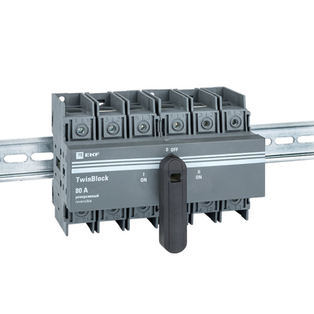 Рубильник 80A 3П реверсивный c рукояткой для прямой установки TwinBlock EKF