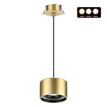 Св-к встр.с перекл.цв.темп.,пров.2м IP20 LED 3000К/4000К/6000К 12W вниз+3W вверх бронз GIRO NOVOTECH