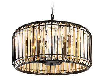 Подвесная люстра с хрусталем TR5811 DCF/TI темный кофе/янтарь E14/5 max 40W D400*650 Ambrella Light