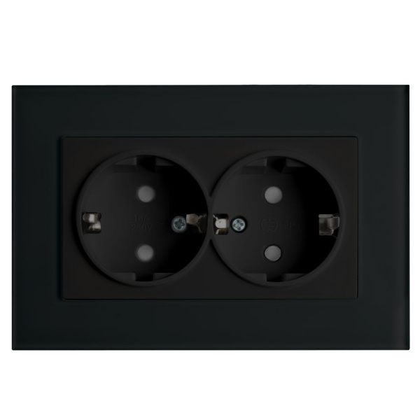 Розетка 2-местная c/з STEKKER, PST16-9011-03, с защитной шторкой, 250В, 16А, серия Эрна, черный Розетка 2-местная c/з STEKKER, PST16-9011-03, с защитной шторкой, 250В, 16А, серия Эрна, черный