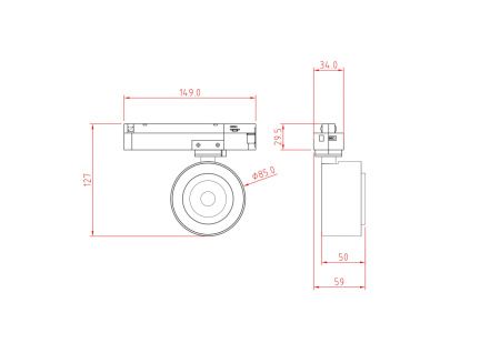 Светильник трековый 13Вт 3000K Черный IP20 Treo TR023-1-12B3K Technical