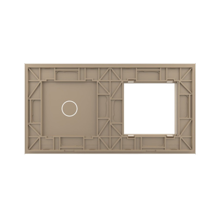 Панель для розетки и сенсорного выключателя, 1 клавиша, цвет золотой, стекло Livolo