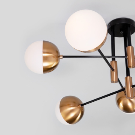 Потолочная люстра в стиле лофт 6*E27 60Вт латунь IP20 Nuvola (70129/6 латунь) Eurosvet