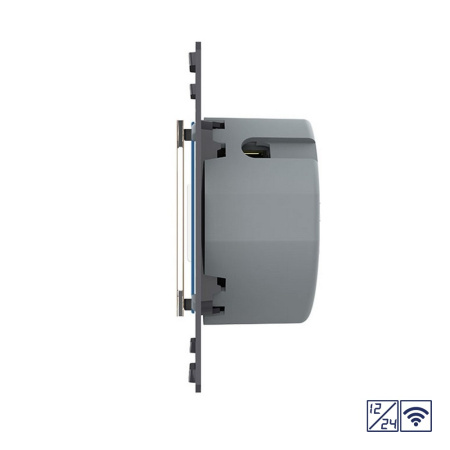 Двухклавишный сенсорный выключатель Quadro 12/24В с радиоупр., цвет золотой (механизм) Livolo