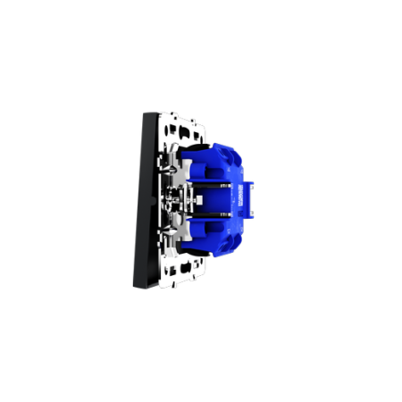 Выключатель с самовозвратом встраиваемый Voltum S70 двухклавишный 10А, (графит)