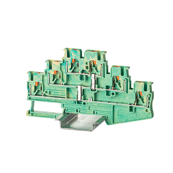 Клемма заземления трехуровневая, зажим push-in, 6 точек подключения, 2.5 кв.мм DKC