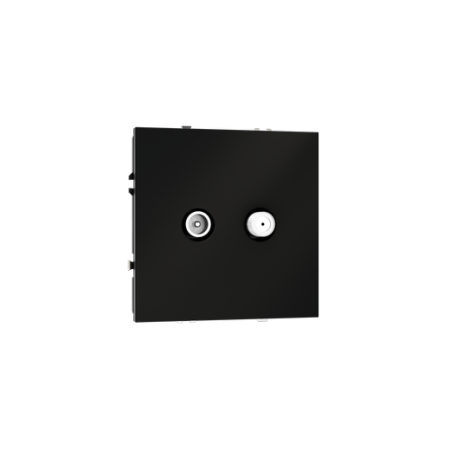 Розетка телевизионная встраиваемая Voltum S70 оконечная TV+SAT, (черный матовый)