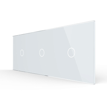 Панель для трех одноклавишных выключателей белая Livolo