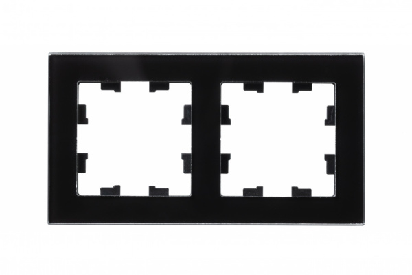 ATLASDESIGN NATURE Рамка горизонт/вертик 2 пост . органическое стекло черный IP20 Schneider Electric