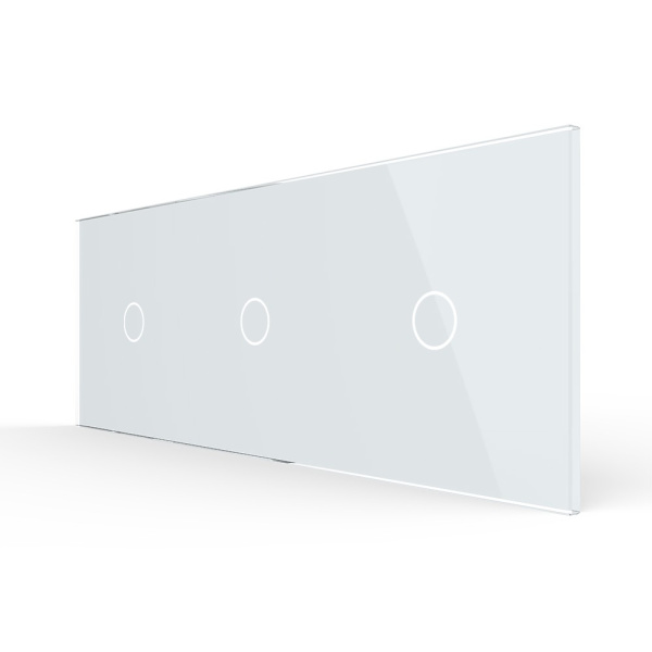 Панель для трех одноклавишных выключателей белая Livolo
